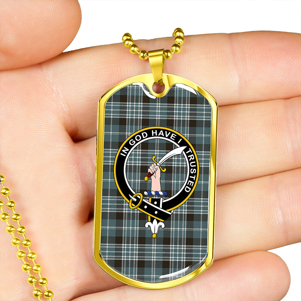 Clark Weathered Clan Badge Classic Tartan Dog Tag Necklace