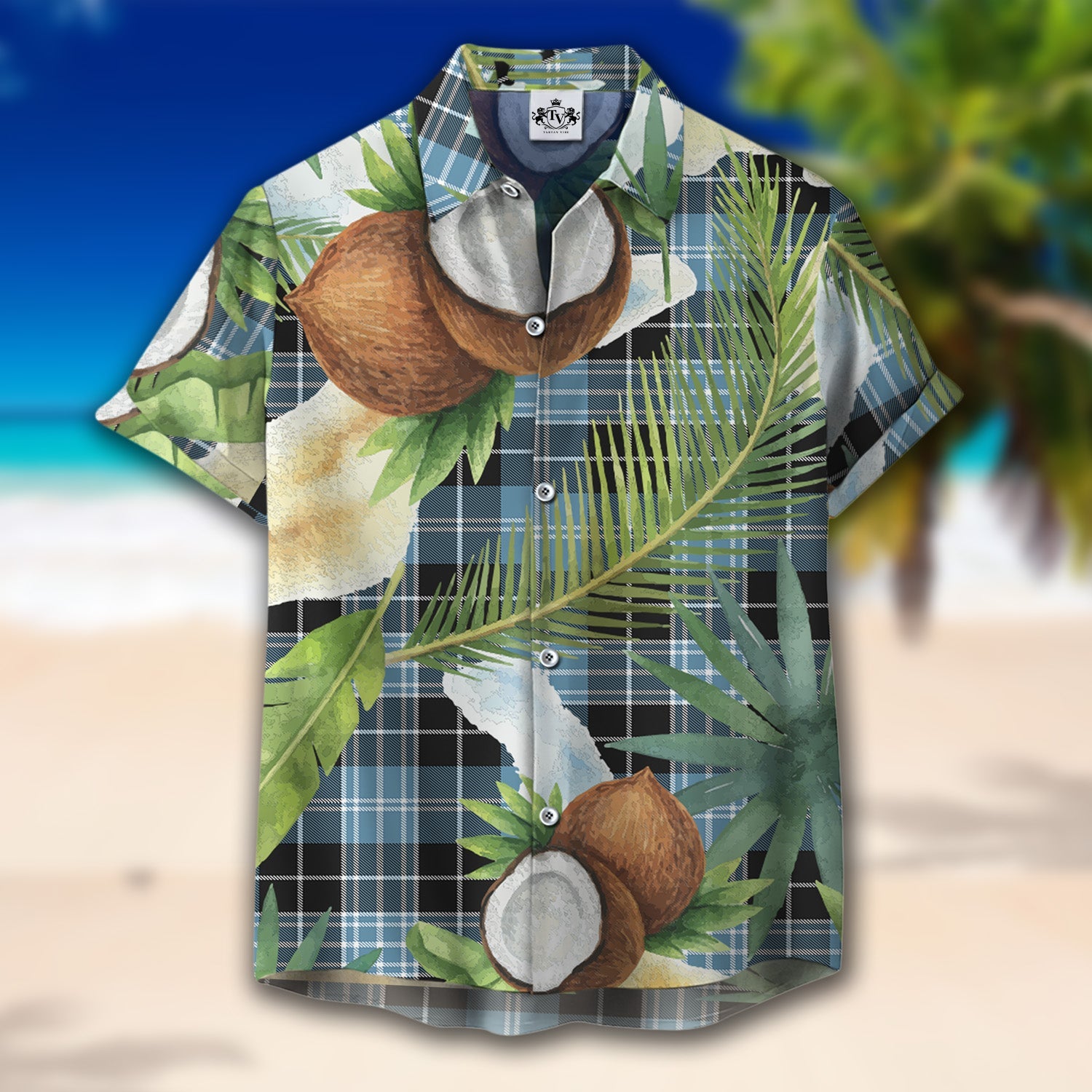 Scottish Tartan Clark (Lion) Ancient Clan Hawaiian Shirt Hibiscus - Tropical Garden Style