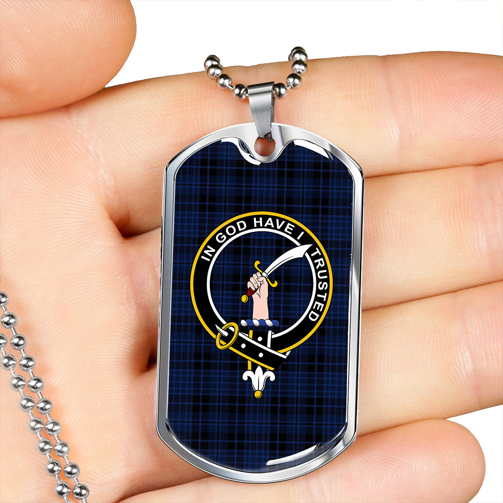 Clark (Clergy) Modern Clan Badge Classic Tartan Dog Tag Necklace