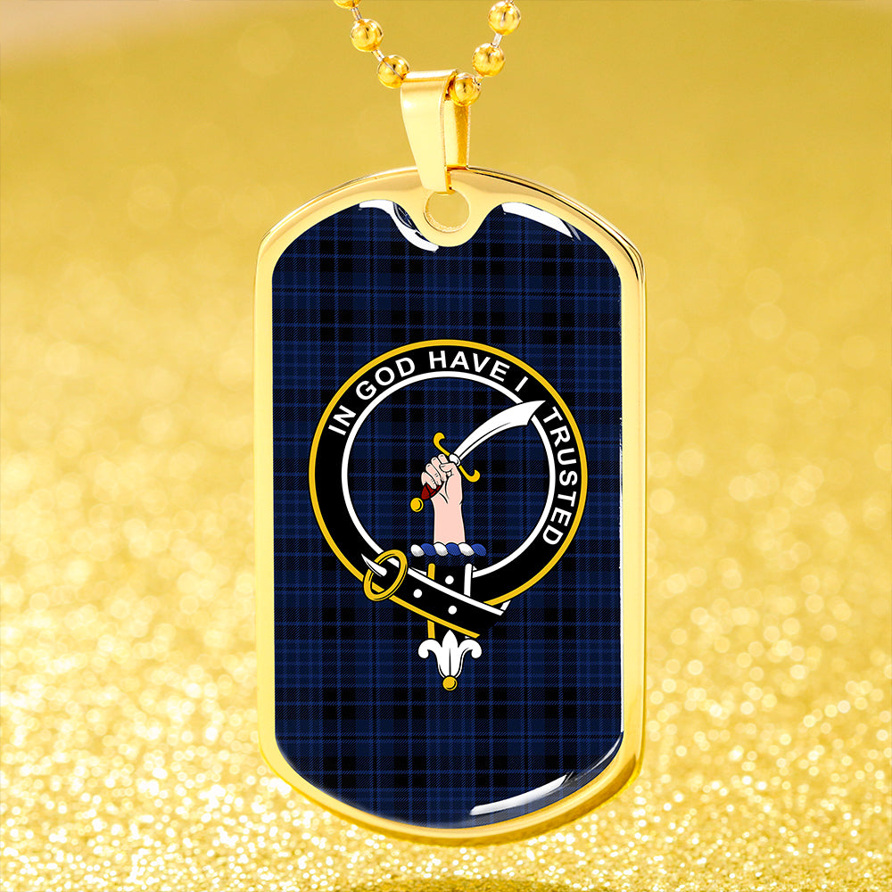 Clark (Clergy) Modern Clan Badge Classic Tartan Dog Tag Necklace