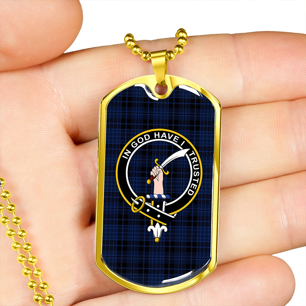 Clark (Clergy) Modern Clan Badge Classic Tartan Dog Tag Necklace