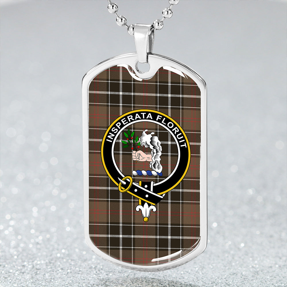 Cleghorn Weathered Clan Badge Classic Tartan Dog Tag Necklace