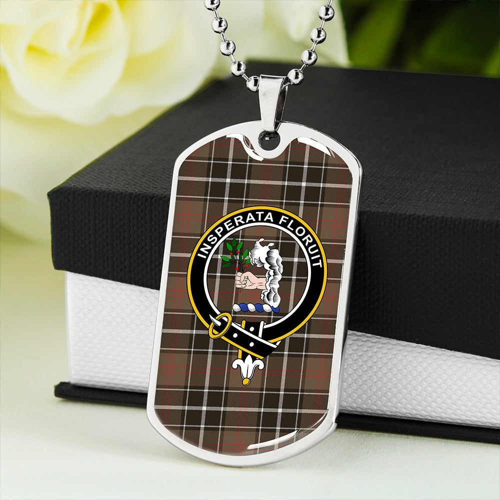 Cleghorn Weathered Clan Badge Classic Tartan Dog Tag Necklace