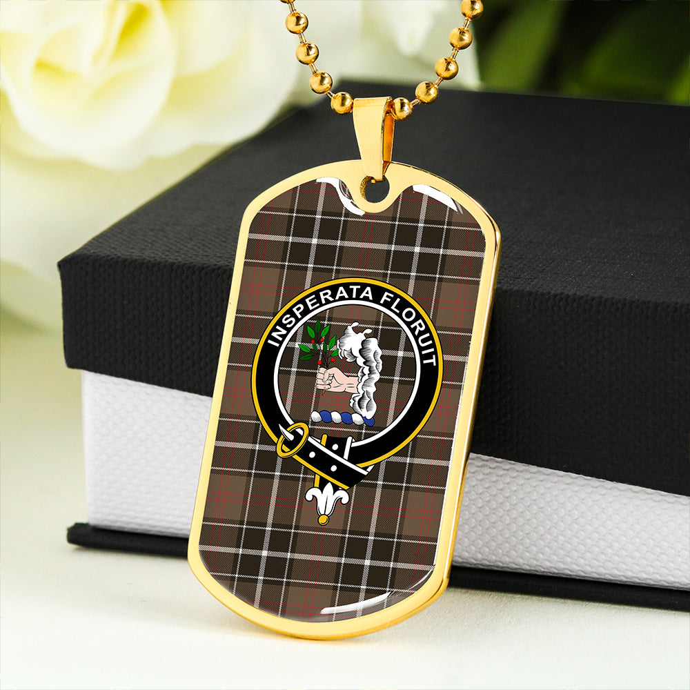 Cleghorn Weathered Clan Badge Classic Tartan Dog Tag Necklace