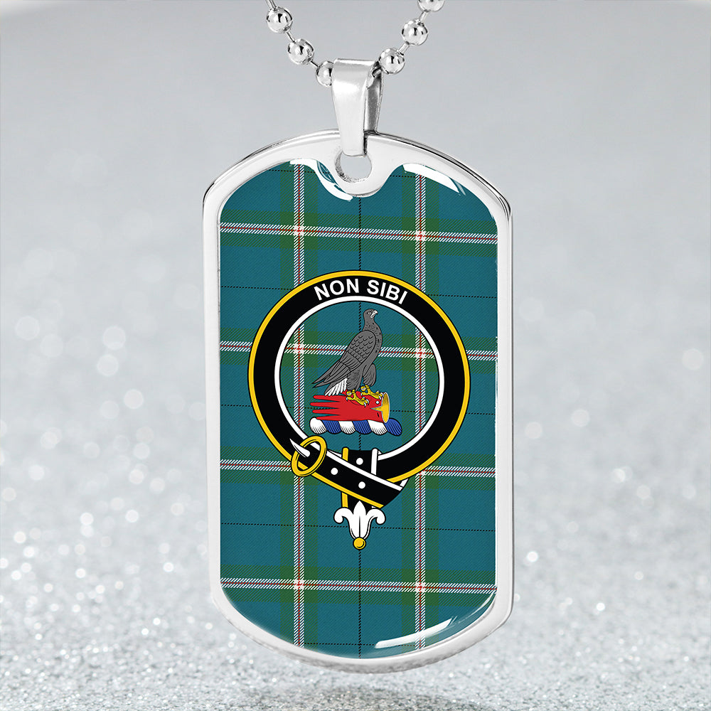 Cleland Ancient Clan Badge Classic Tartan Dog Tag Necklace