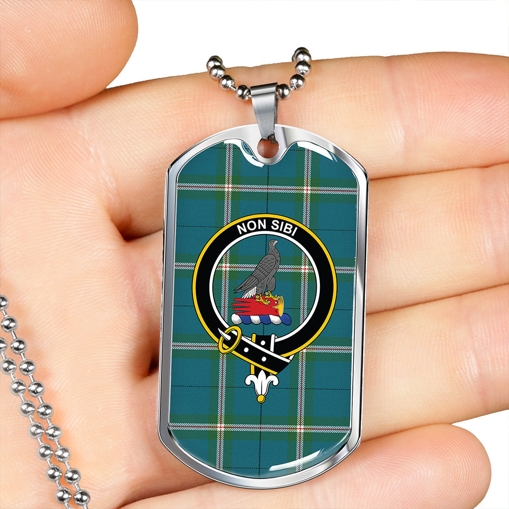 Cleland Ancient Clan Badge Classic Tartan Dog Tag Necklace