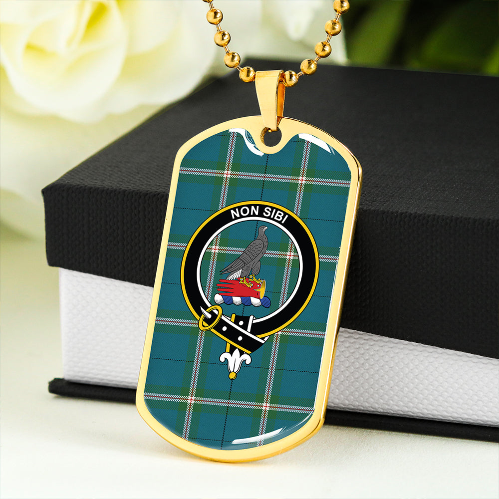 Cleland Ancient Clan Badge Classic Tartan Dog Tag Necklace