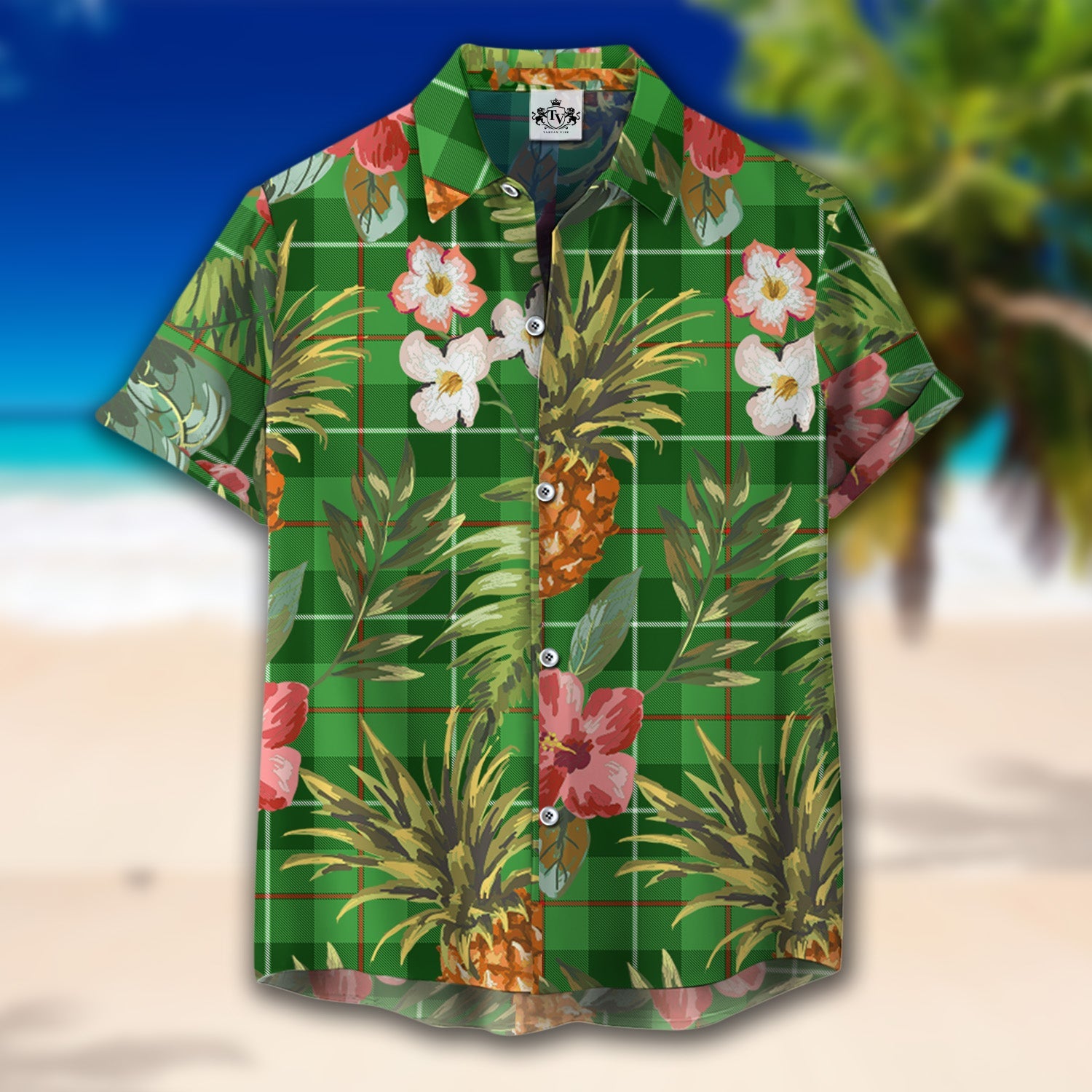 Scottish Tartan Clephan Clan Hawaiian Shirt Hibiscus - Tropical Garden Style