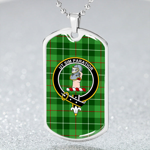 Clephan (or Clephane) Clan Badge Classic Tartan Dog Tag Necklace