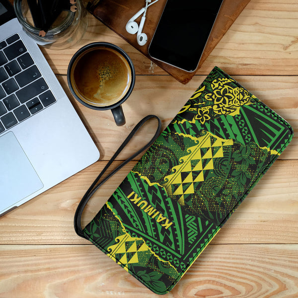 Hawaii Kaimuki High School Clutch Purse Polynesian Turtle Style