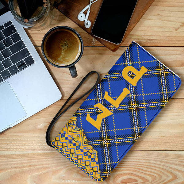 Sorority Clutch Purse - Christmas Sigma Gamma Rho Girl Clutch Purse Plaid Background Style