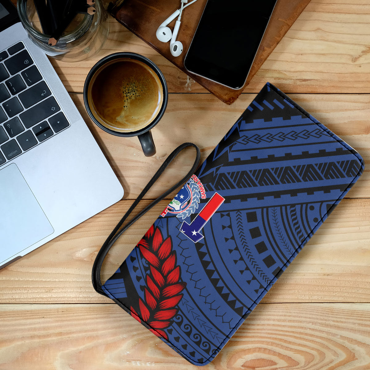 Samoa TOA Rugby Clutch Purse Ulafala Style