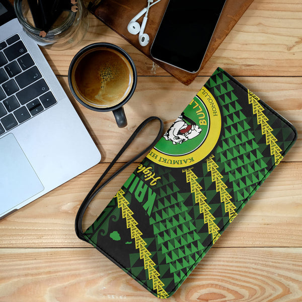 Hawaii Kaimuki High School Clutch Purse Map Style