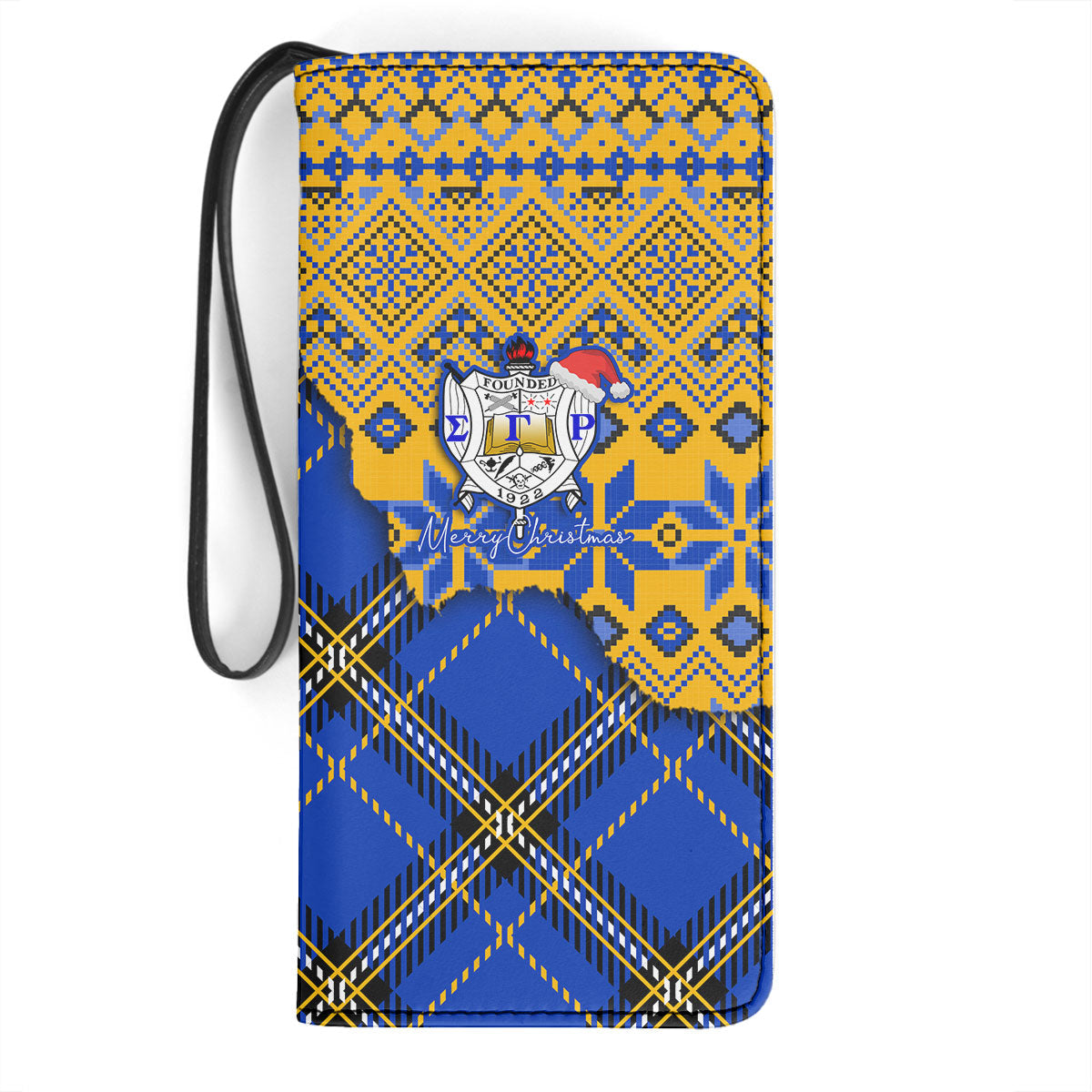 Sorority Clutch Purse - Christmas Sigma Gamma Rho Girl Clutch Purse Plaid Background Style