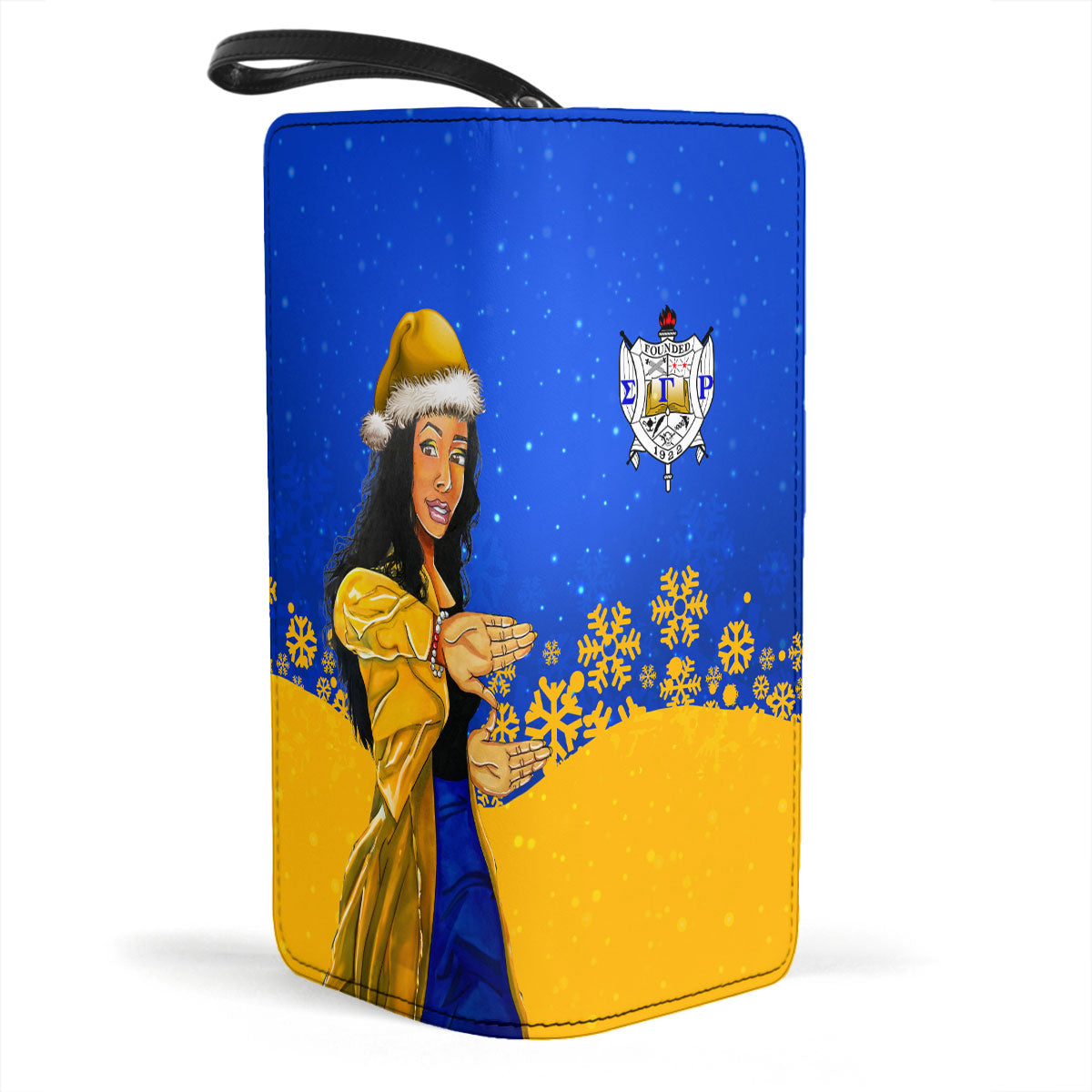 Sorority Clutch Purse - Sigma Gamma Rho Christmas Girl Clutch Purse Pretty Poodles Style