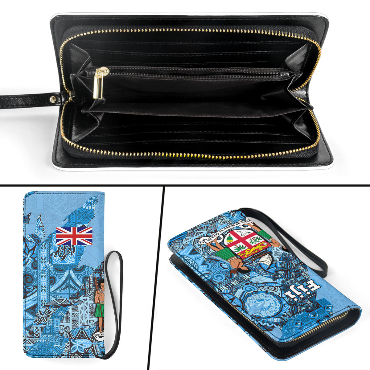 Fiji Flag & Coat Of Arms Clutch Purse