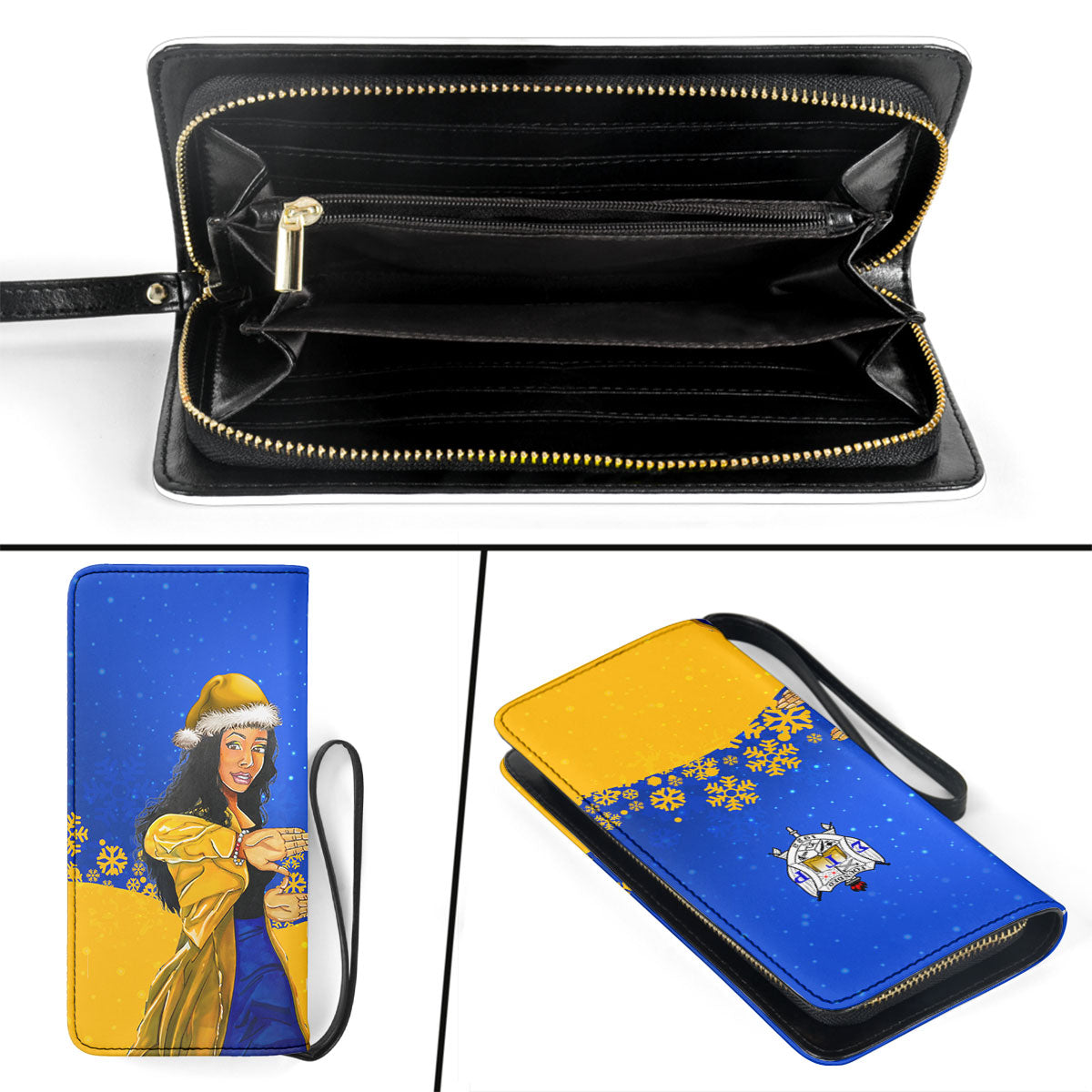 Sorority Clutch Purse - Sigma Gamma Rho Christmas Girl Clutch Purse Pretty Poodles Style