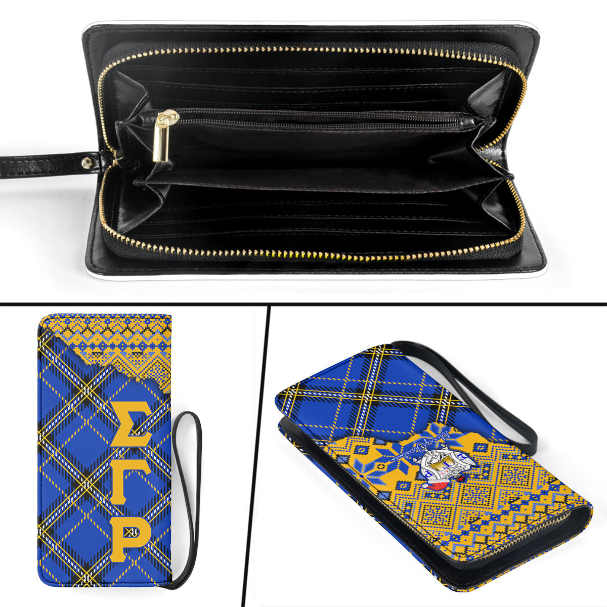 Sorority Clutch Purse - Christmas Sigma Gamma Rho Girl Clutch Purse Plaid Background Style