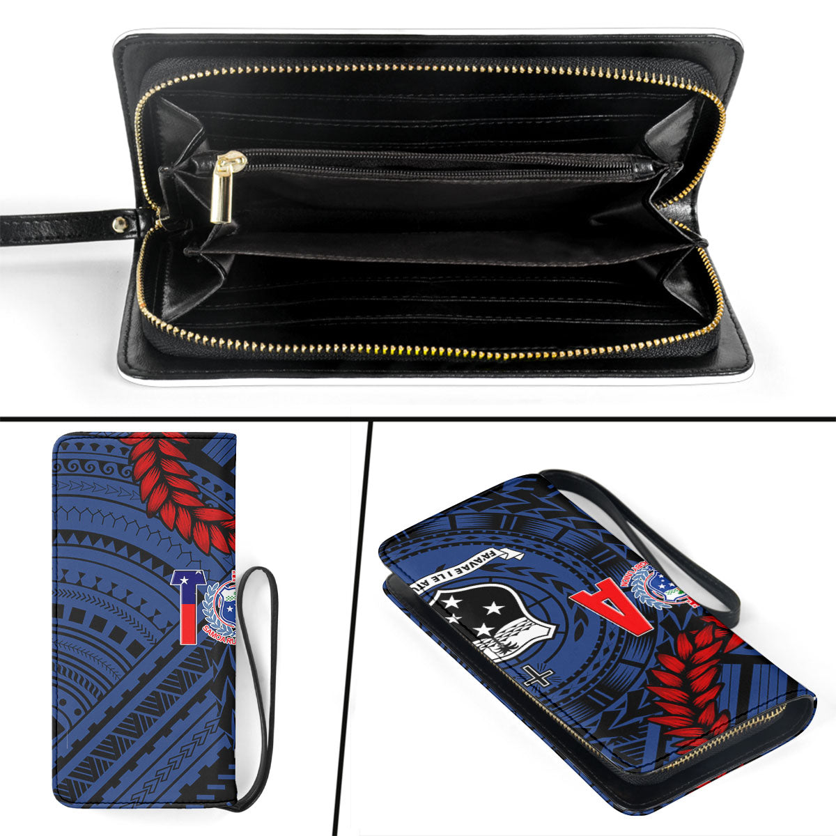 Samoa TOA Rugby Clutch Purse Ulafala Style