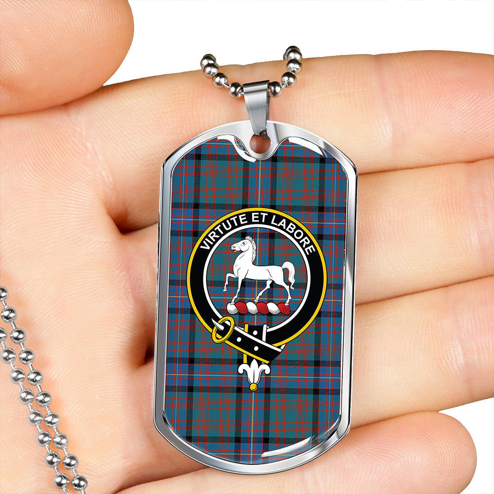 Cochrane Azure (Cochran Azure) Ancient Clan Badge Classic Tartan Dog Tag Necklace