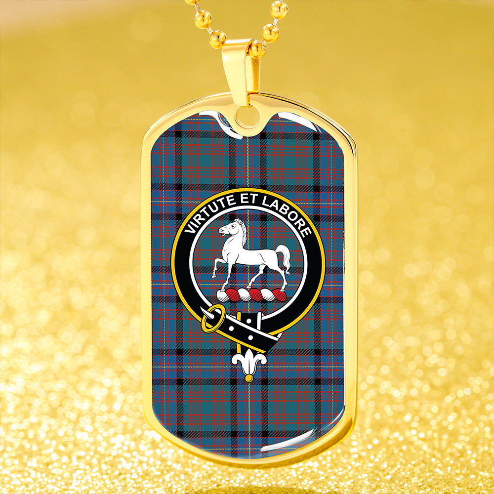 Cochrane Azure (Cochran Azure) Ancient Clan Badge Classic Tartan Dog Tag Necklace