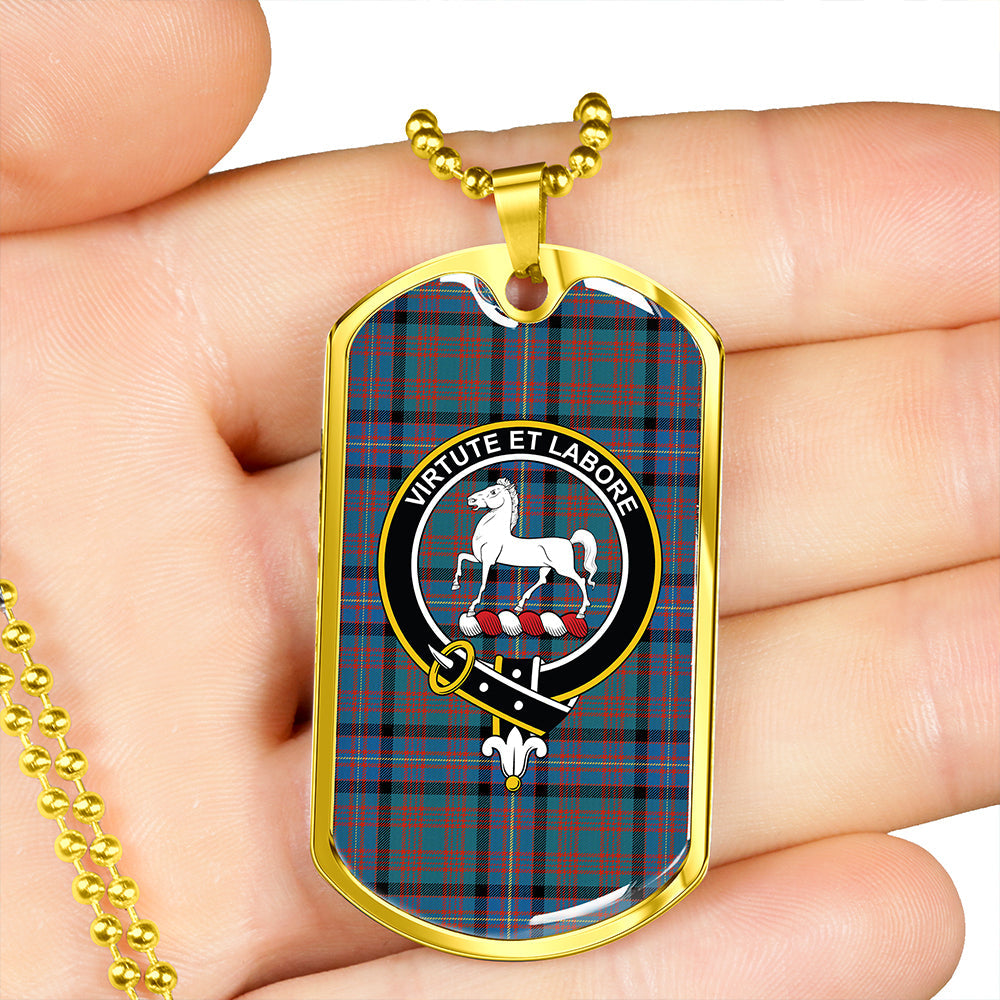 Cochrane Azure (Cochran Azure) Ancient Clan Badge Classic Tartan Dog Tag Necklace