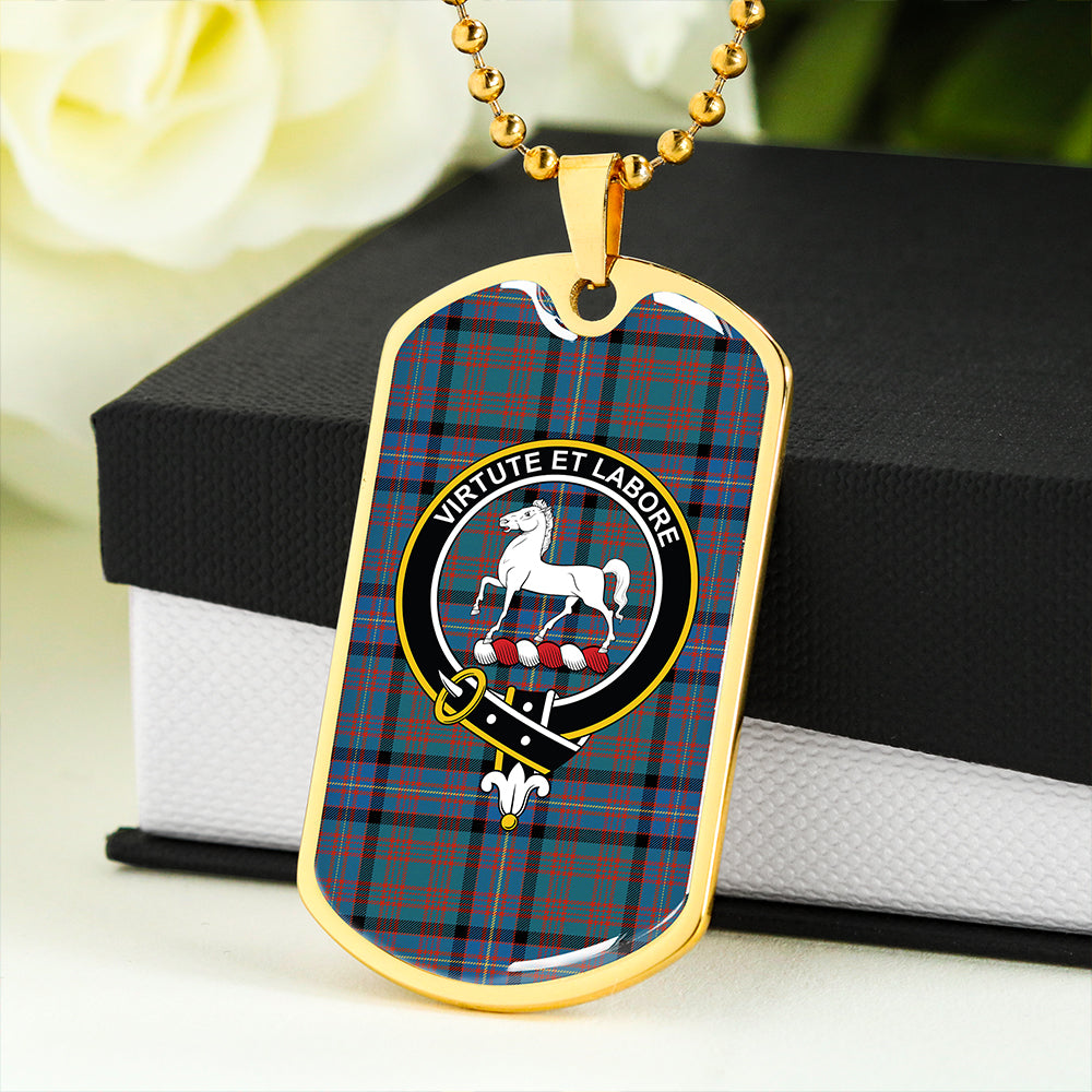 Cochrane Azure (Cochran Azure) Ancient Clan Badge Classic Tartan Dog Tag Necklace