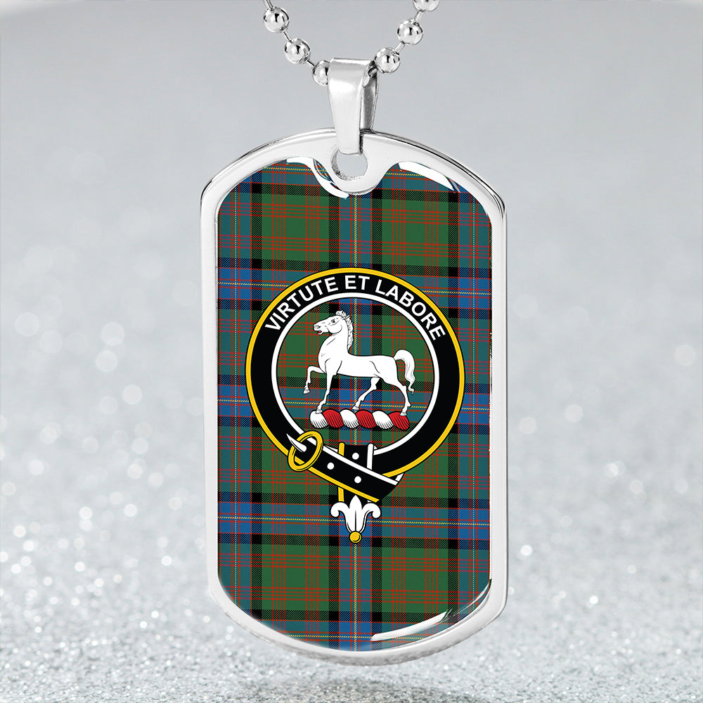 Cochrane (Cochran) Ancient Clan Badge Classic Tartan Dog Tag Necklace