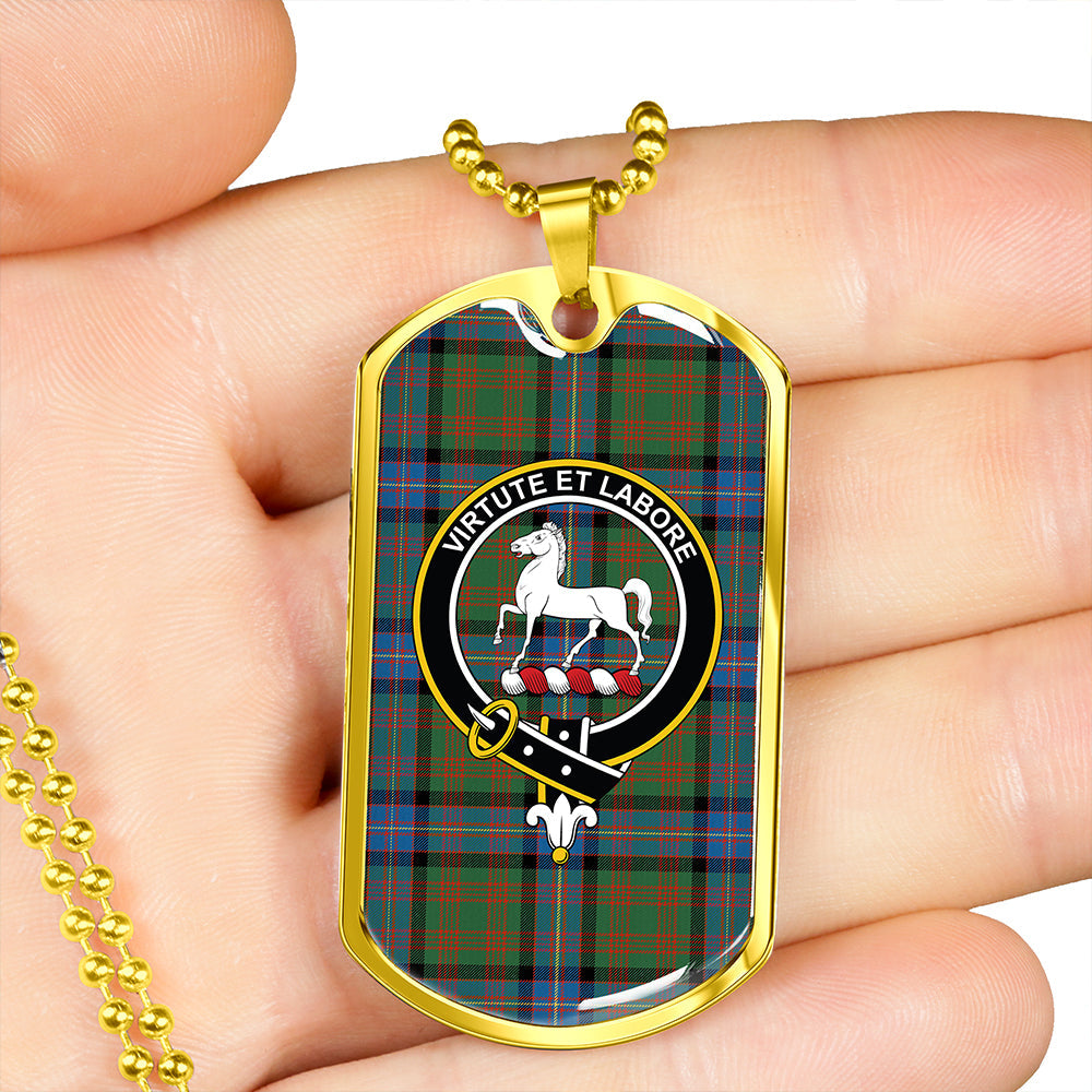 Cochrane (Cochran) Ancient Clan Badge Classic Tartan Dog Tag Necklace