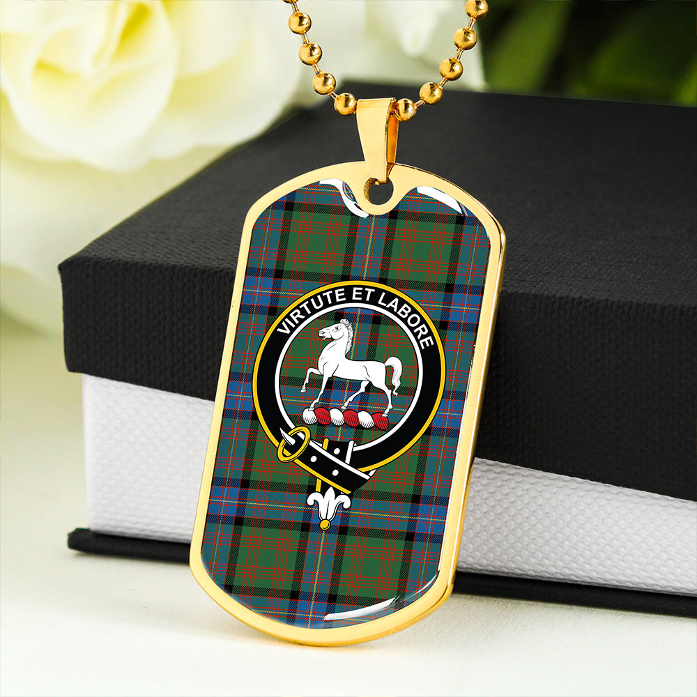 Cochrane (Cochran) Ancient Clan Badge Classic Tartan Dog Tag Necklace