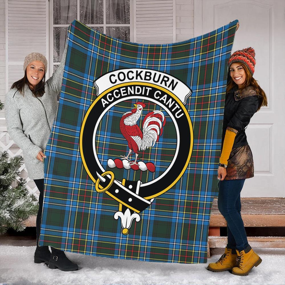 Cockburn Modern Tartan Crest Premium Blanket