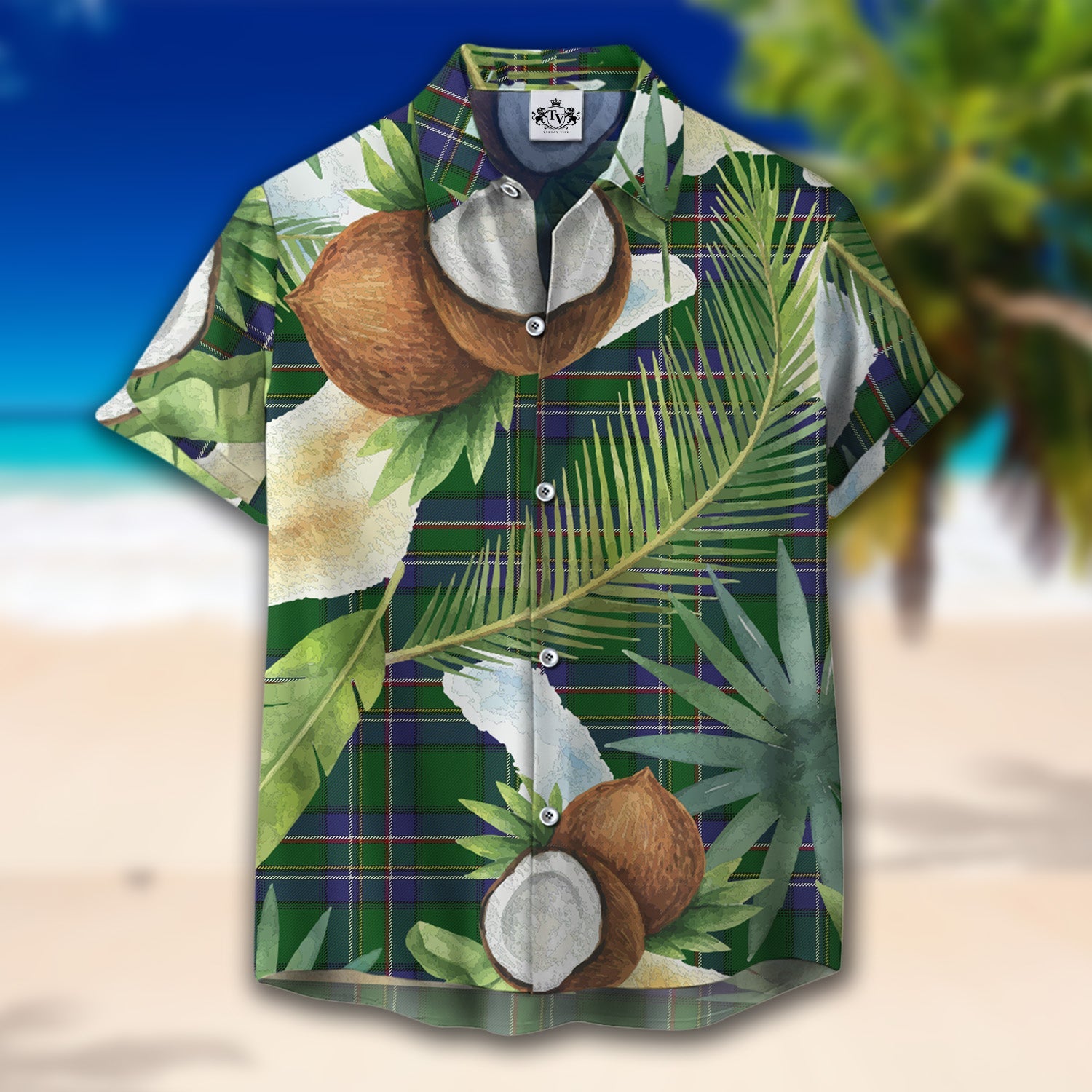 Scottish Tartan Cockburn Old Clan Hawaiian Shirt Hibiscus - Tropical Garden Style