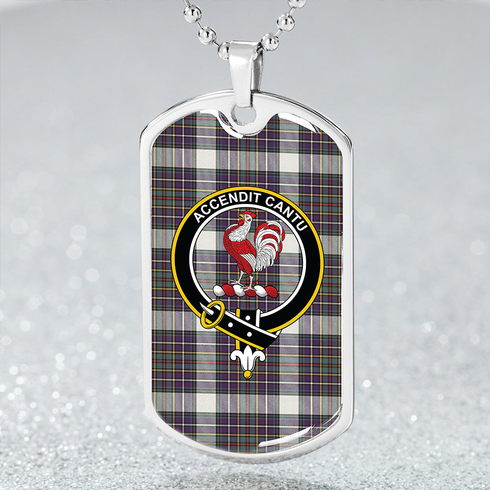 Cockburn (Coburn) of Ormiston Dress Weathered Clan Badge Classic Tartan Dog Tag Necklace