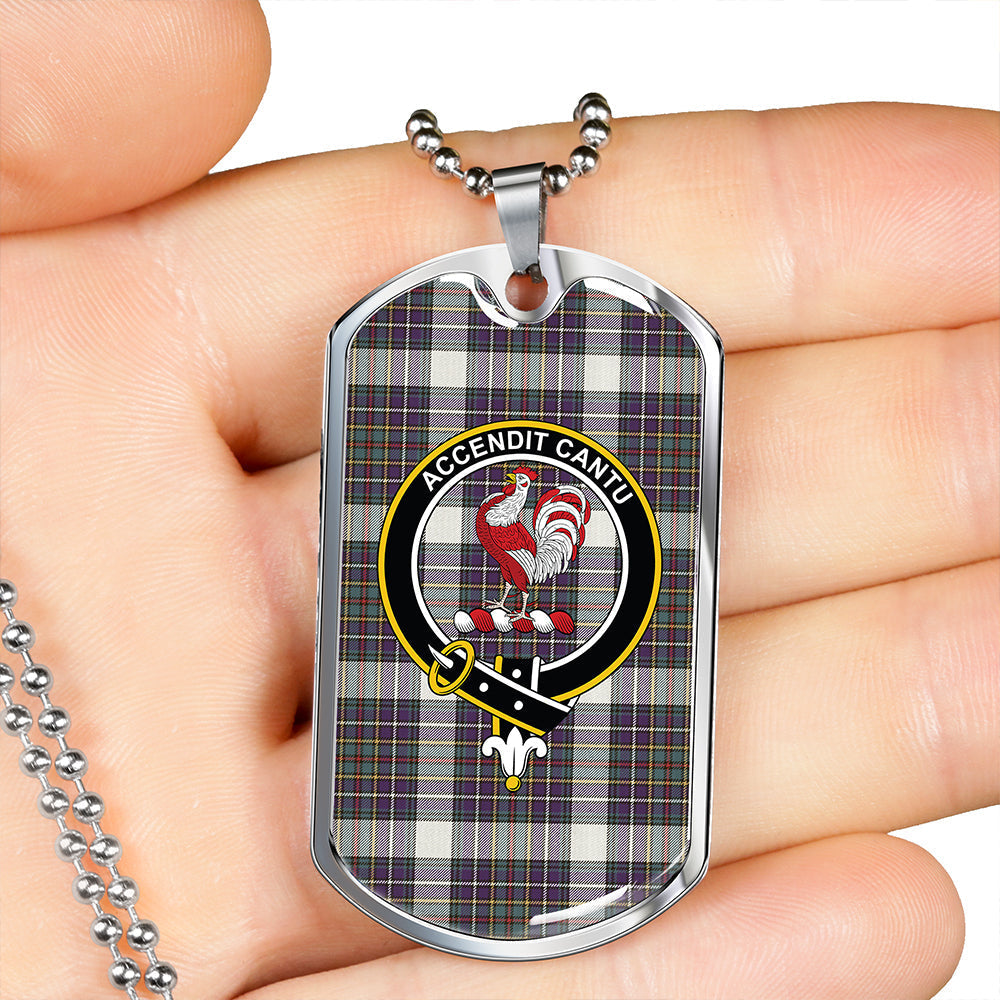 Cockburn (Coburn) of Ormiston Dress Weathered Clan Badge Classic Tartan Dog Tag Necklace
