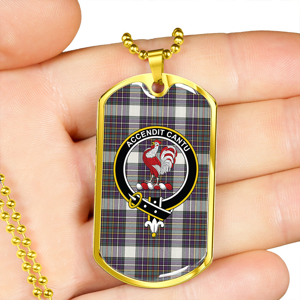 Cockburn (Coburn) of Ormiston Dress Weathered Clan Badge Classic Tartan Dog Tag Necklace