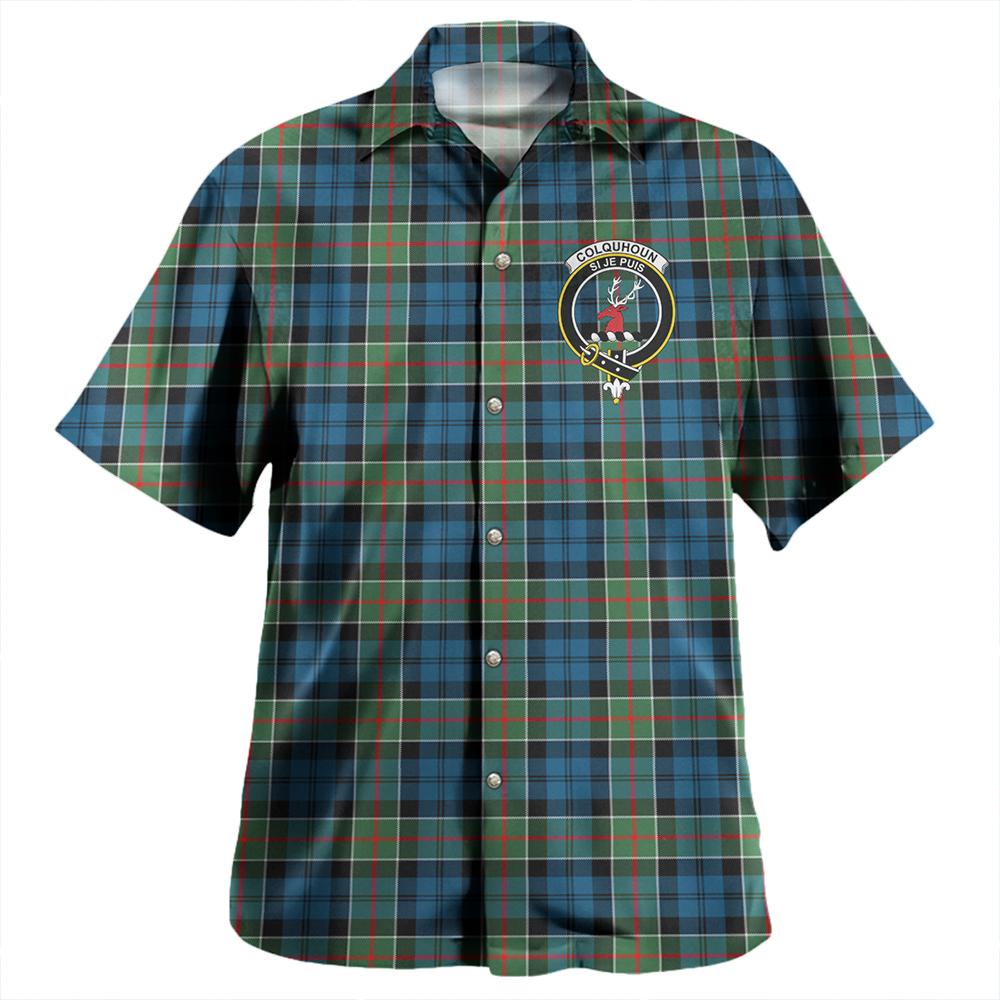 Scottish Tartan Colquhoun Ancient Clan Hawaiian Shirt Crest Style