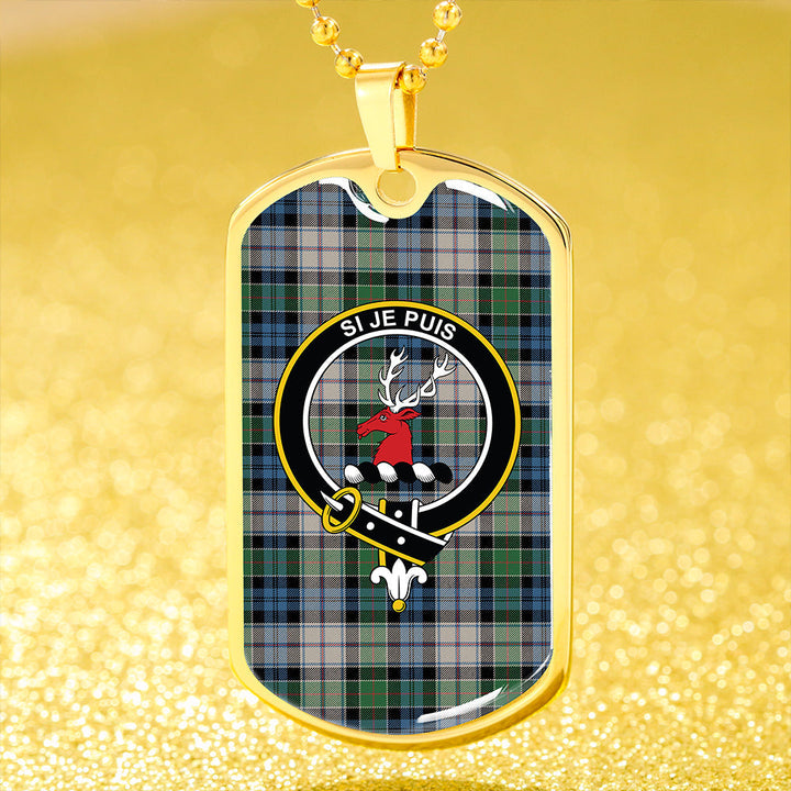 Colquhoun Dress Ancient Clan Badge Classic Tartan Dog Tag Necklace