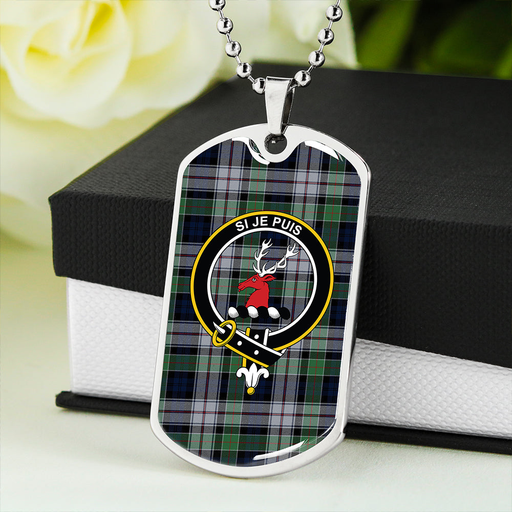 Colquhoun Dress Modern Clan Badge Classic Tartan Dog Tag Necklace
