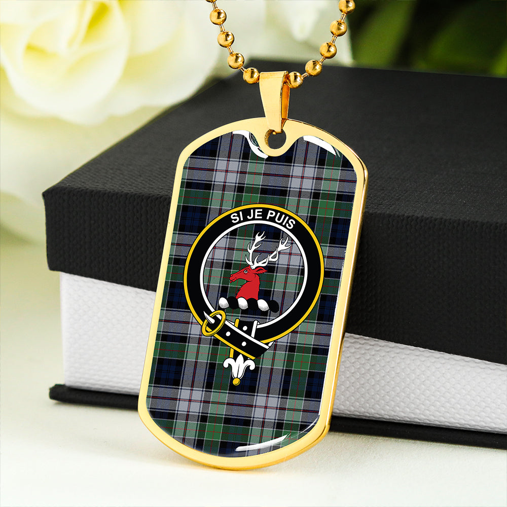Colquhoun Dress Modern Clan Badge Classic Tartan Dog Tag Necklace