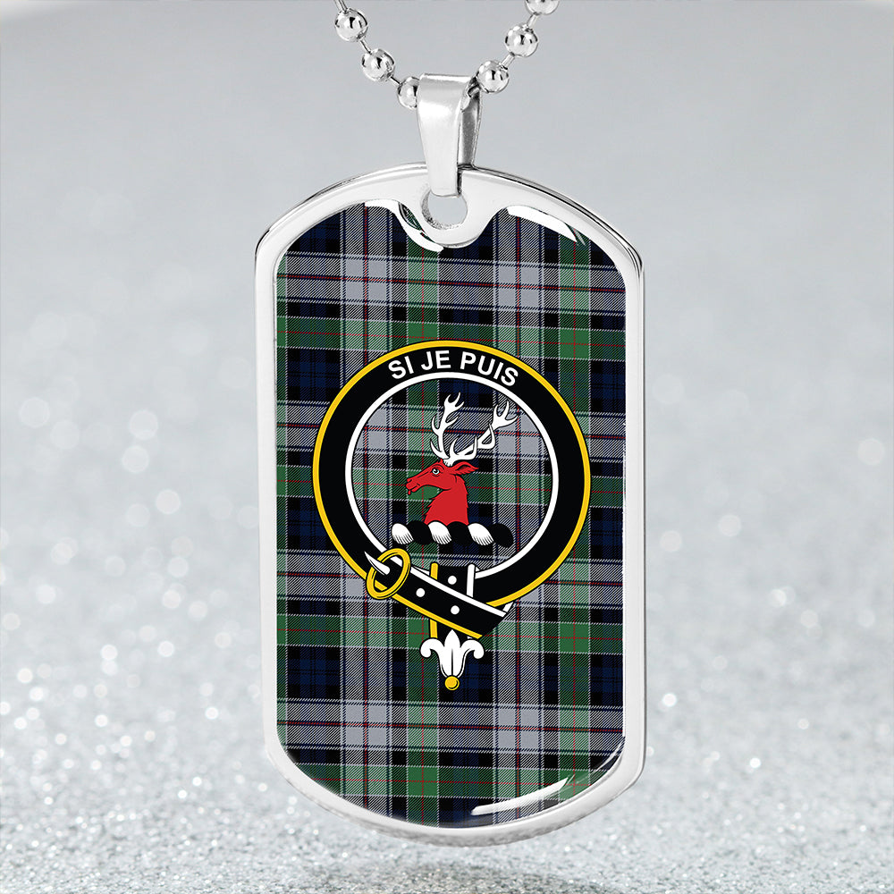 Colquhoun Dress (Cowans Dress) Modern Clan Badge Classic Tartan Dog Tag Necklace