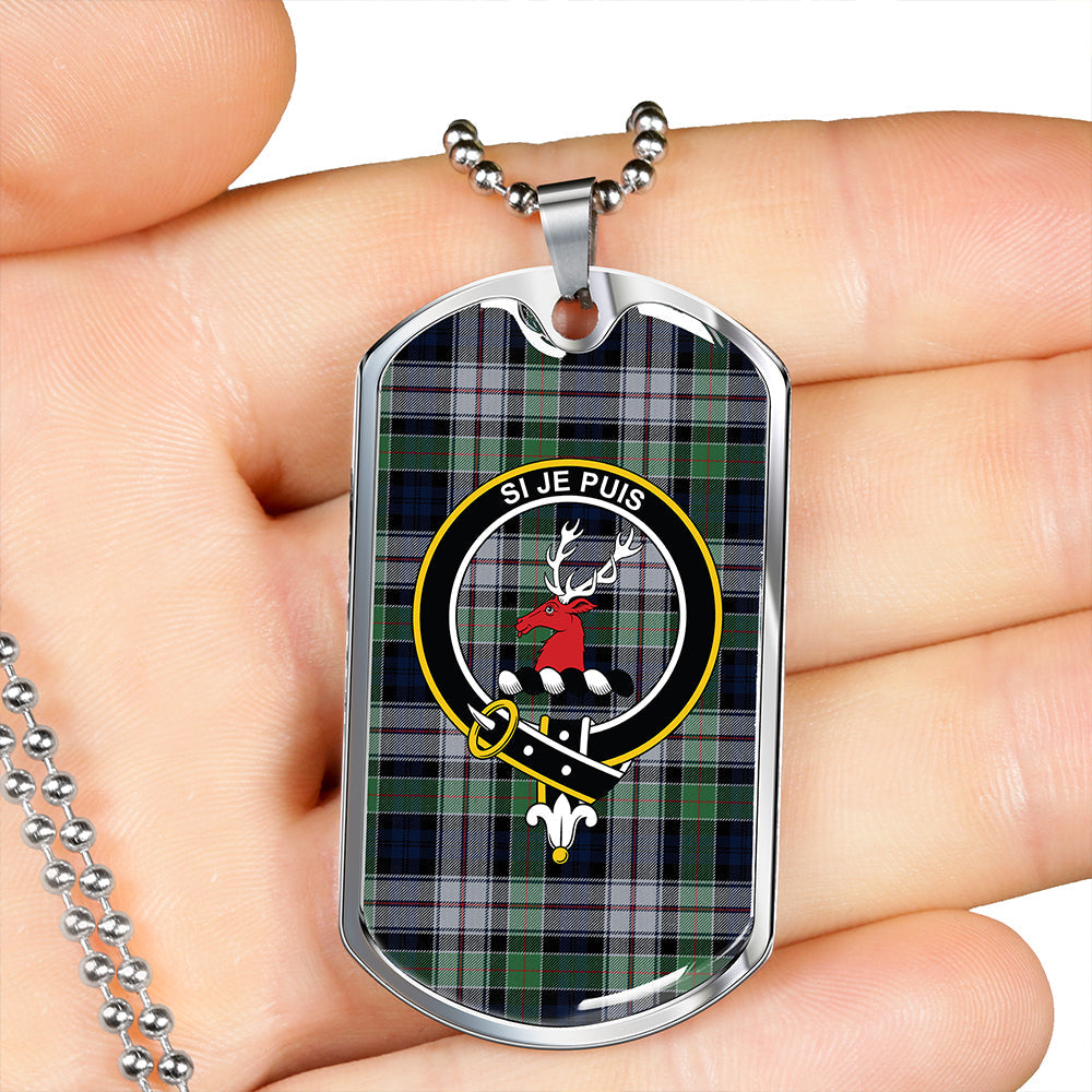 Colquhoun Dress (Cowans Dress) Modern Clan Badge Classic Tartan Dog Tag Necklace