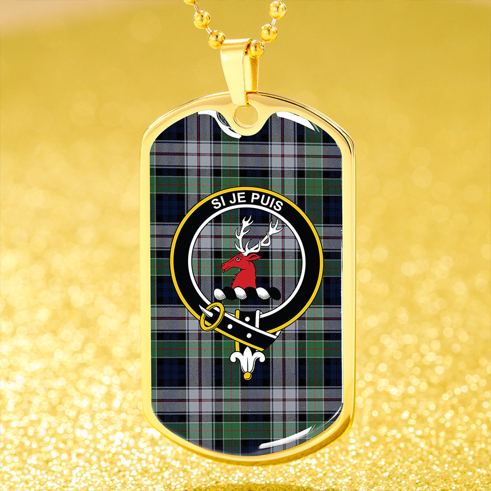 Colquhoun Dress (Cowans Dress) Modern Clan Badge Classic Tartan Dog Tag Necklace