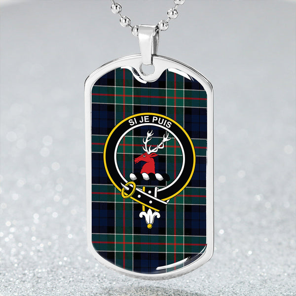 Colquhoun Modern Clan Badge Classic Tartan Dog Tag Necklace