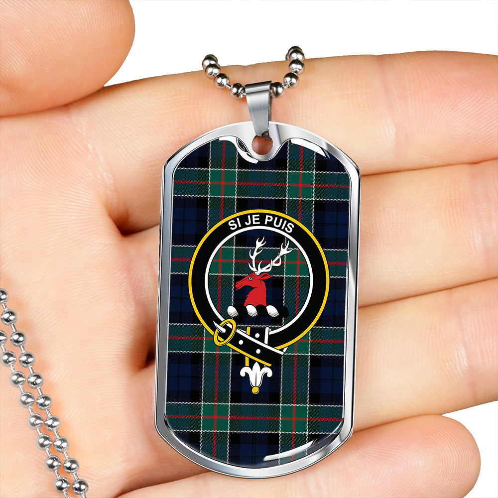 Colquhoun Modern Clan Badge Classic Tartan Dog Tag Necklace