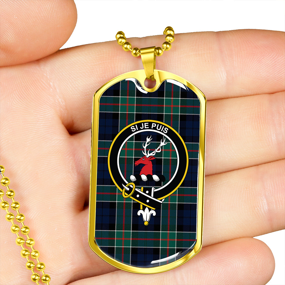 Colquhoun Modern Clan Badge Classic Tartan Dog Tag Necklace