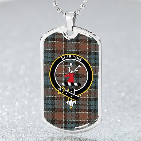 Colquhoun Weathered Clan Badge Classic Tartan Dog Tag Necklace