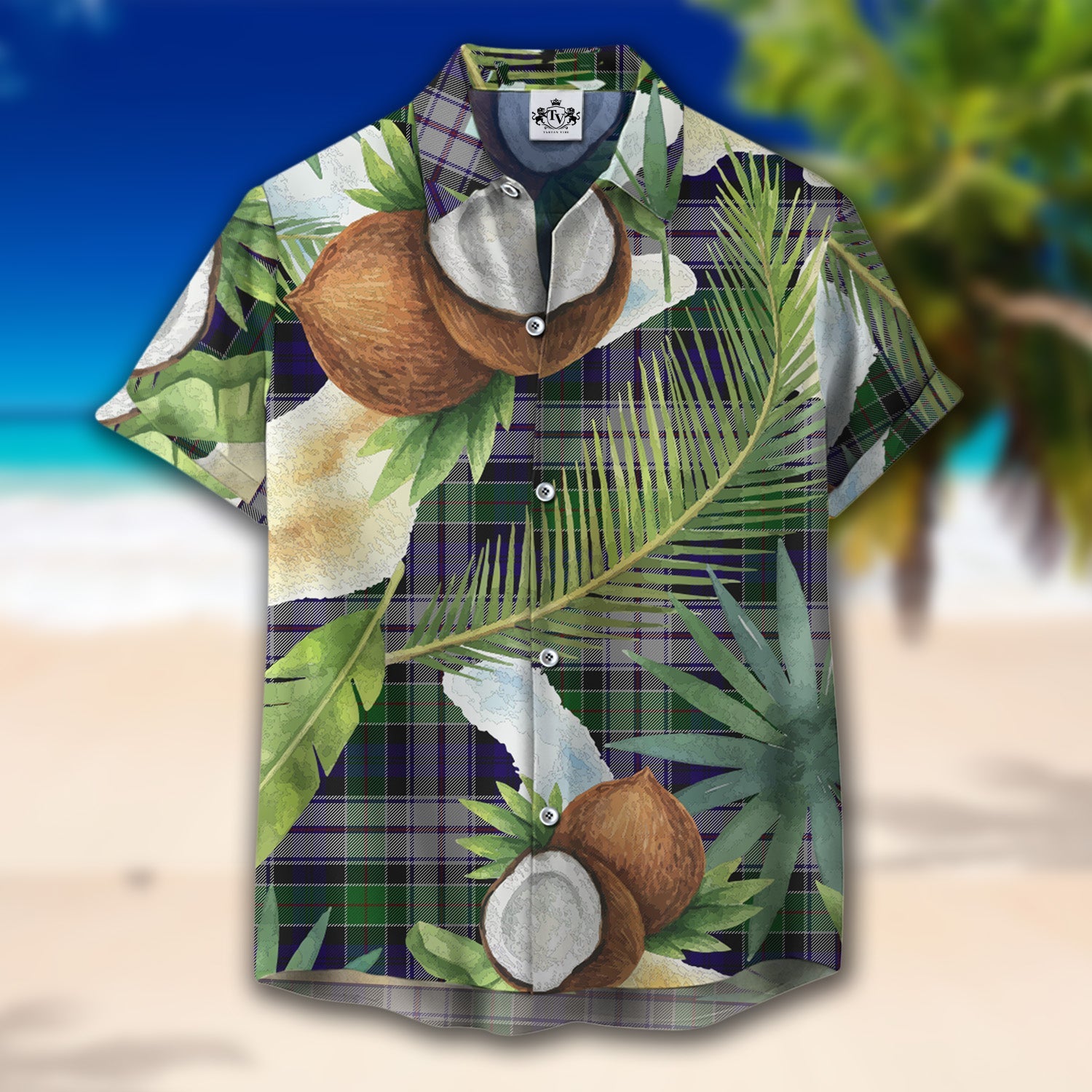 Scottish Tartan Colquhoun Dress Clan Hawaiian Shirt Hibiscus - Tropical Garden Style