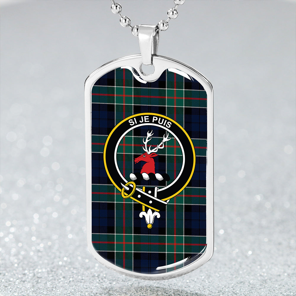 Colquhoun (Cowans) Modern Clan Badge Classic Tartan Dog Tag Necklace
