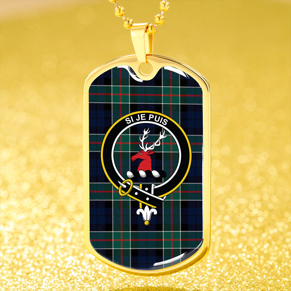 Colquhoun (Cowans) Modern Clan Badge Classic Tartan Dog Tag Necklace