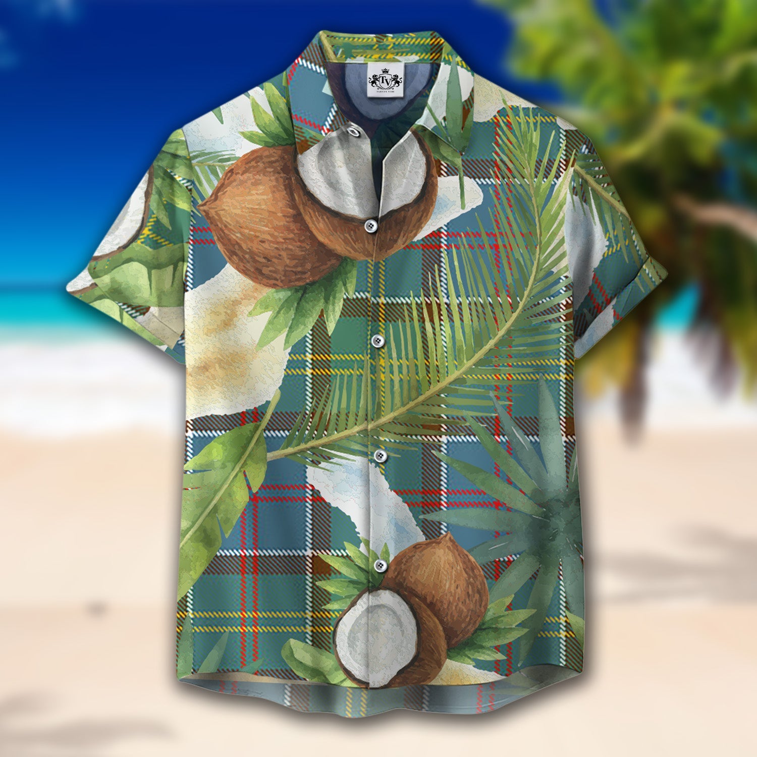 Scottish Tartan Colville Clan Hawaiian Shirt Hibiscus - Tropical Garden Style